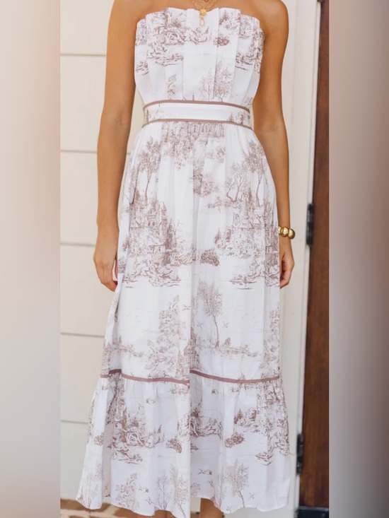 Umgee Dresses & Skirts - UMGEE Strapless Toile Dress with Pleated Bust